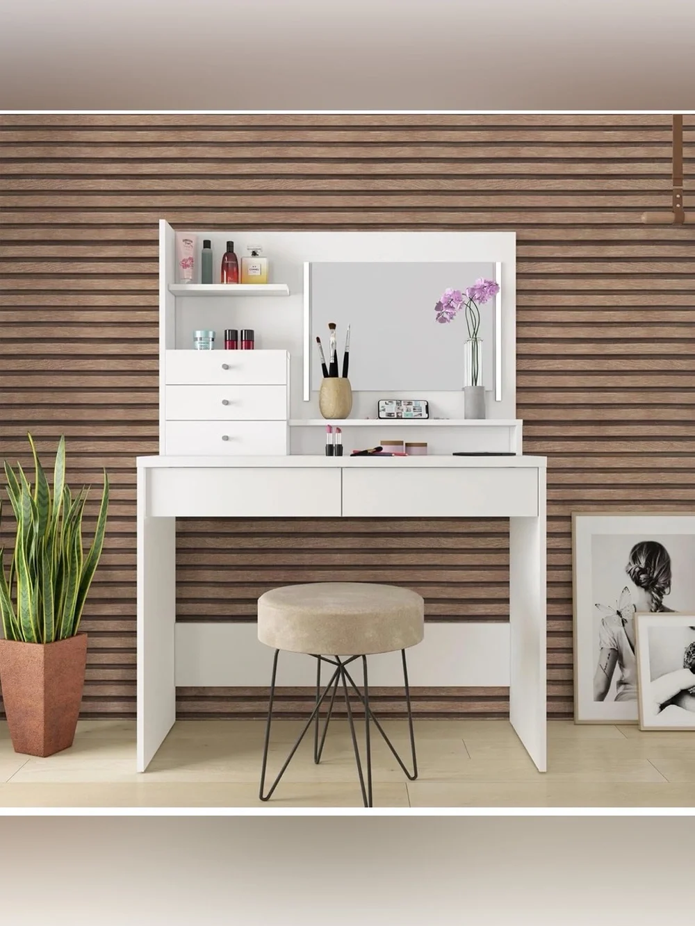 Light Tan Wood Peel and Stick Wall Panel - Self-Adhesive. Live show background